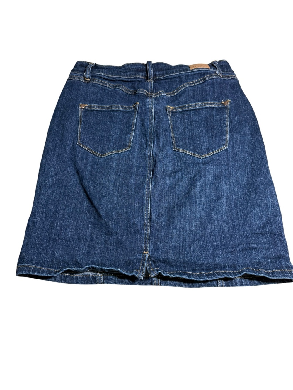 Judy Blue Indigo Denim Midi Skirt with Back Pockets